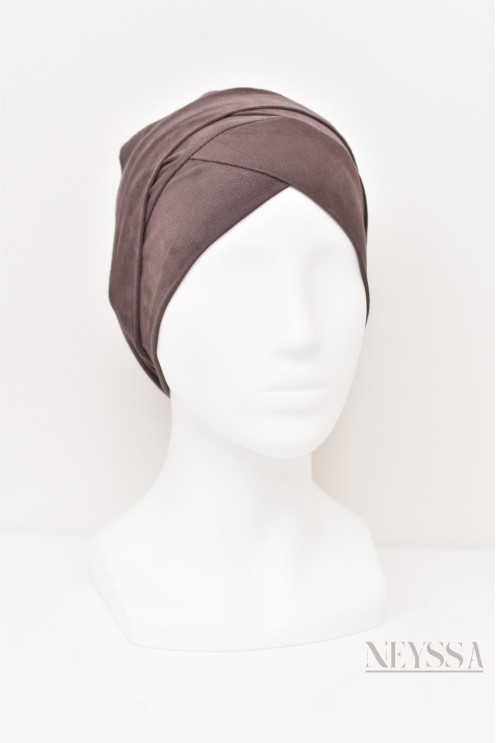 turban en suédine croisé, turban sous hijab, turban style turban mode