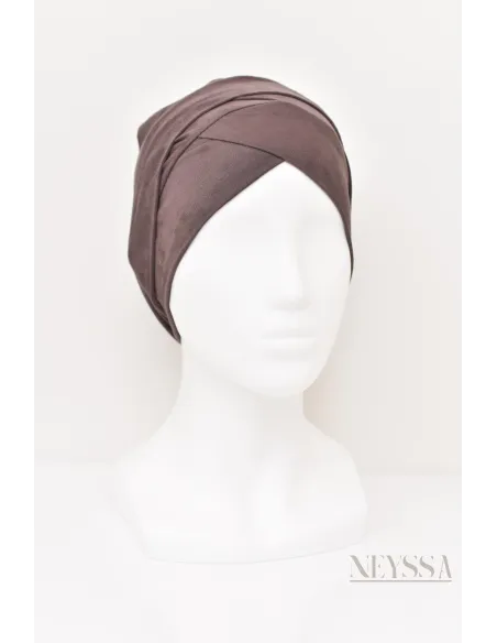 turban en suédine croisé, turban sous hijab, turban style turban mode