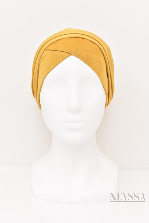 turban en suédine croisé, turban sous hijab, turban style turban mode