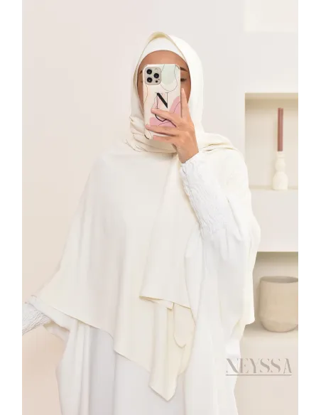 Khimar 2 en 1 option hijab en mousseline opaque pour femme musulmane