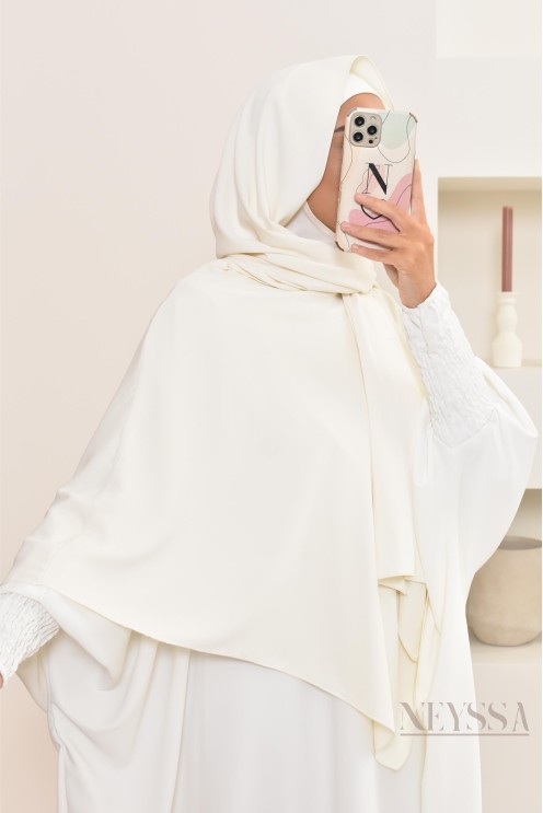 Khimar 2 en 1 option hijab en mousseline opaque pour femme musulmane