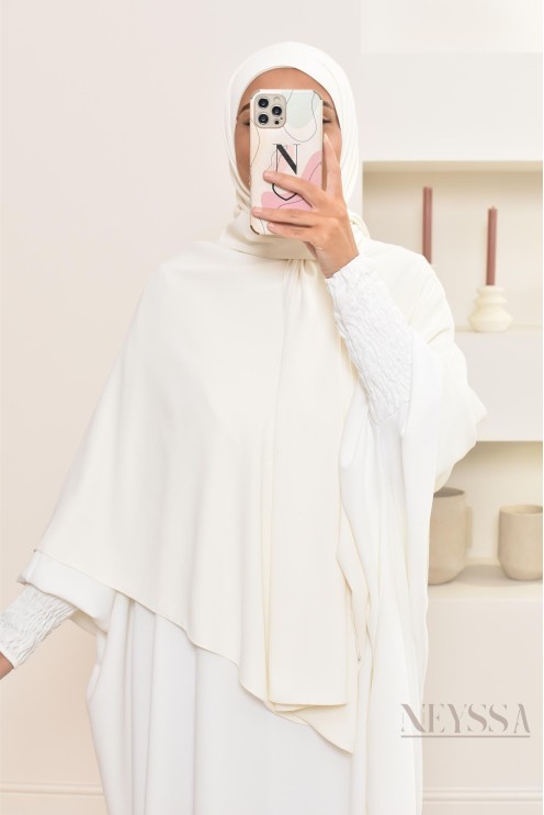 Khimar 2 en 1 option hijab en mousseline opaque pour femme musulmane