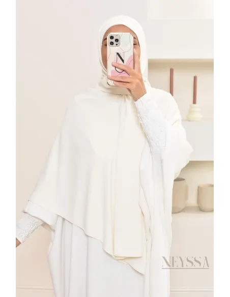 Khimar 2 en 1 option hijab en mousseline opaque pour femme musulmane