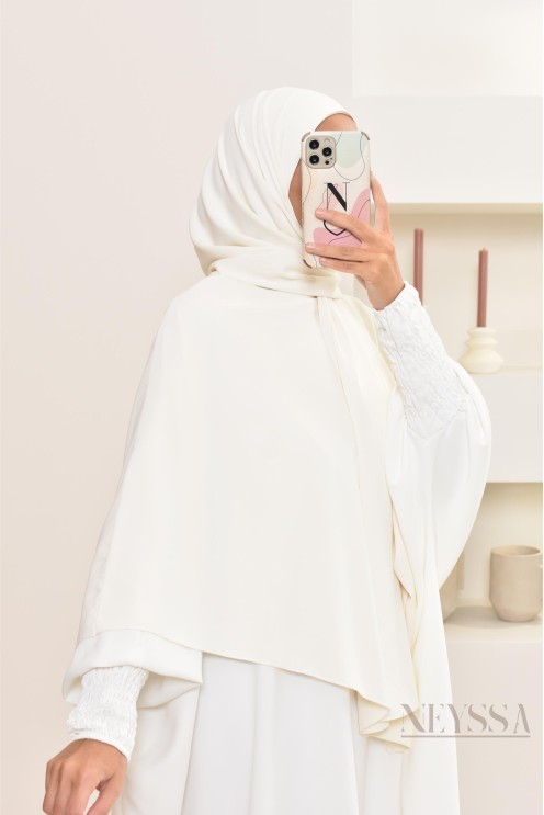 Khimar 2 en 1 option hijab en mousseline opaque pour femme musulmane