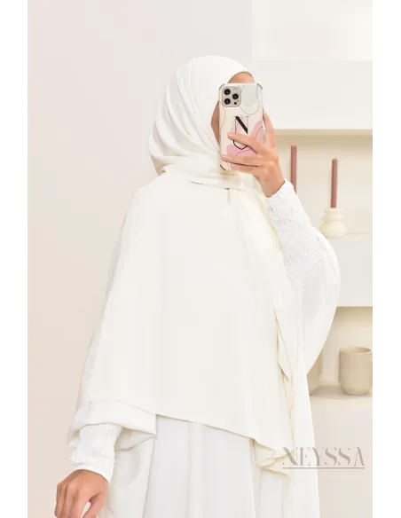 Khimar 2 en 1 option hijab en mousseline opaque pour femme musulmane