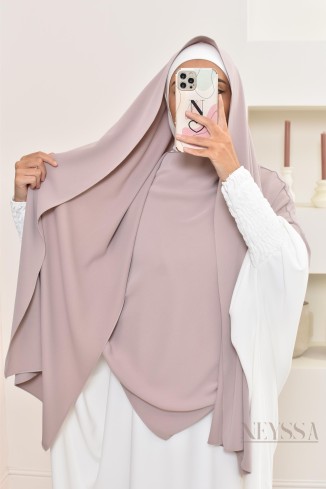 Khimar 2 en 1 option hijab en mousseline opaque pour femme musulmane