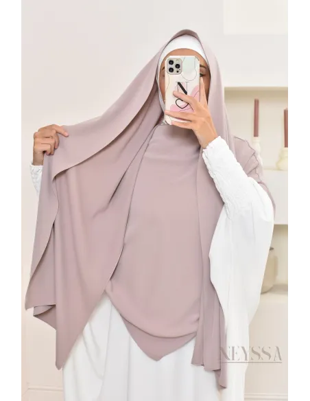 Khimar 2 en 1 option hijab en mousseline opaque pour femme musulmane
