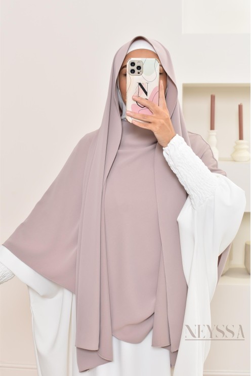 Khimar 2 en 1 option hijab en mousseline opaque pour femme musulmane