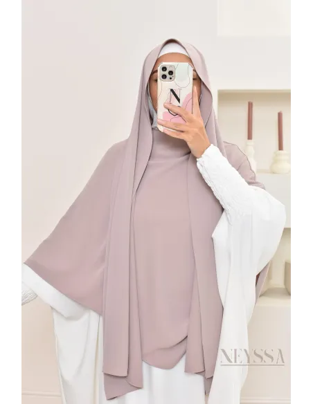 Khimar 2 en 1 option hijab en mousseline opaque pour femme musulmane