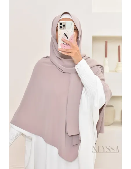 Khimar 2 en 1 option hijab en mousseline opaque pour femme musulmane