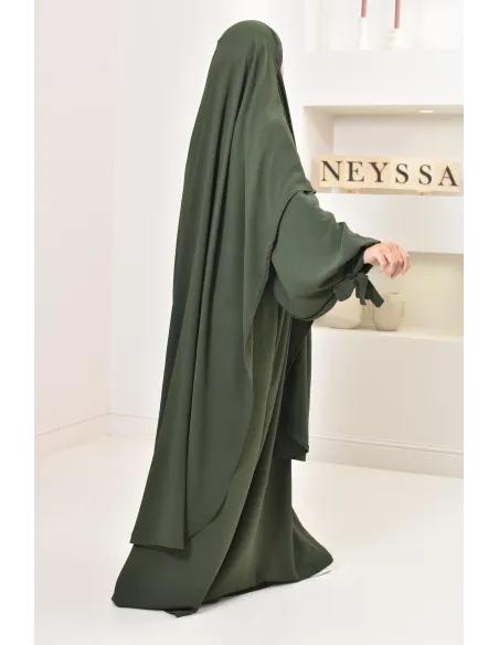 Khimar extra long en soie de Jazz à nouer, voile légiféré, moderne