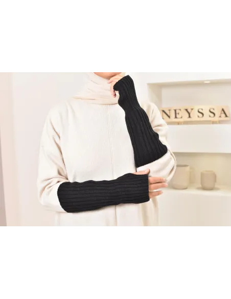 Longue mitaines en laine pour finaliser une tenue accessoire jilbab