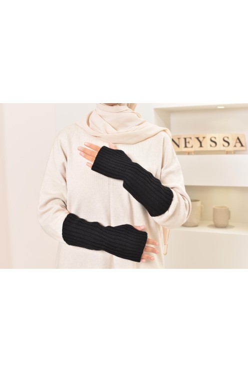Longue mitaines en laine pour finaliser une tenue accessoire jilbab