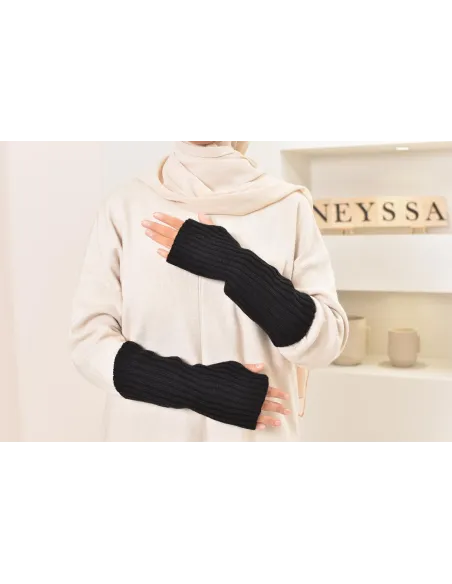 Longue mitaines en laine pour finaliser une tenue accessoire jilbab