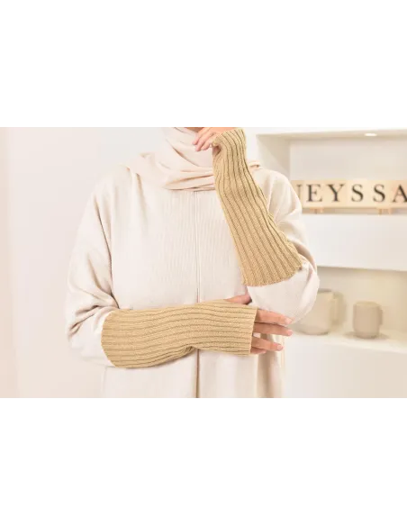 Longue mitaines en laine pour finaliser une tenue accessoire jilbab