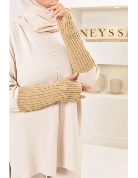 Longue mitaines en laine pour finaliser une tenue accessoire jilbab