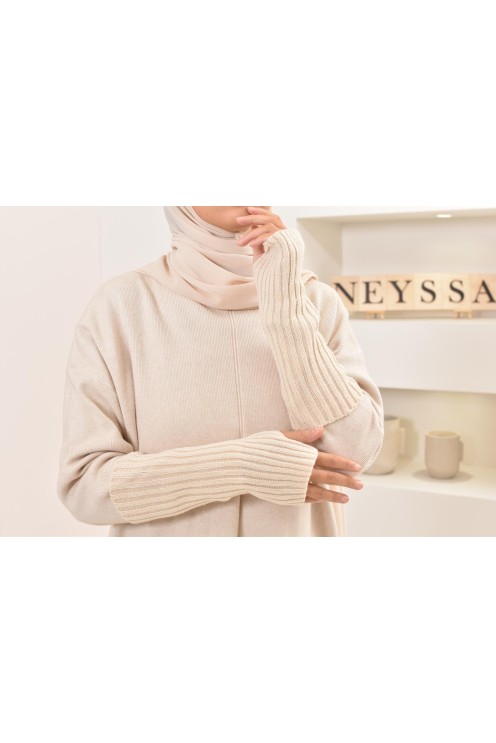 Longue mitaines en laine pour finaliser une tenue accessoire jilbab