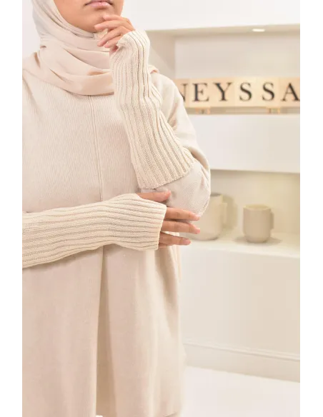 Longue mitaines en laine pour finaliser une tenue accessoire jilbab