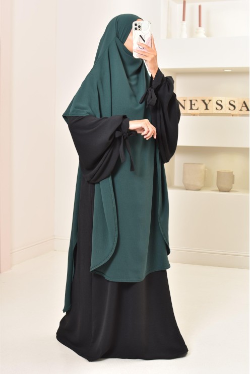 Khimar extra long en soie de Jazz à nouer, voile légiféré, moderne