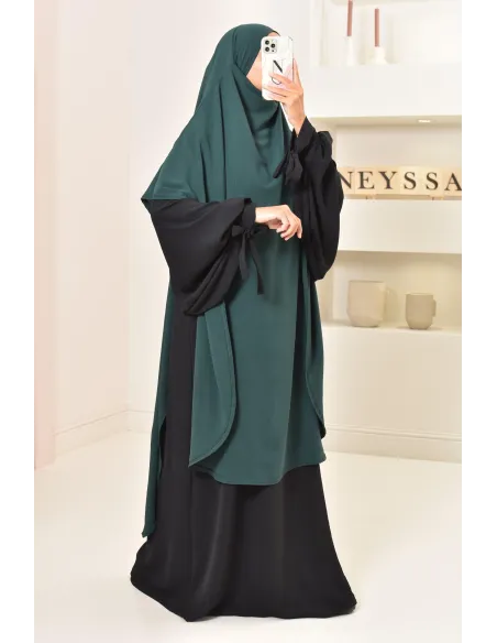 Khimar extra long en soie de Jazz à nouer, voile légiféré, moderne
