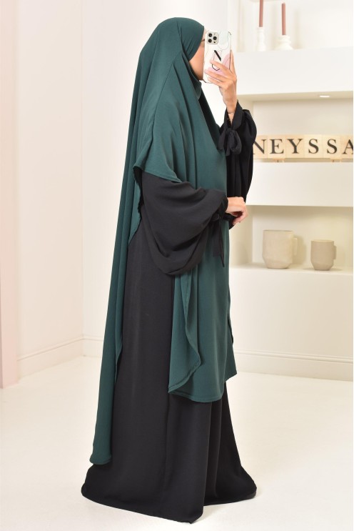 Khimar extra long en soie de Jazz à nouer, voile légiféré, moderne