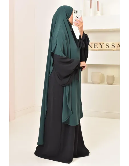 Khimar extra long en soie de Jazz à nouer, voile légiféré, moderne