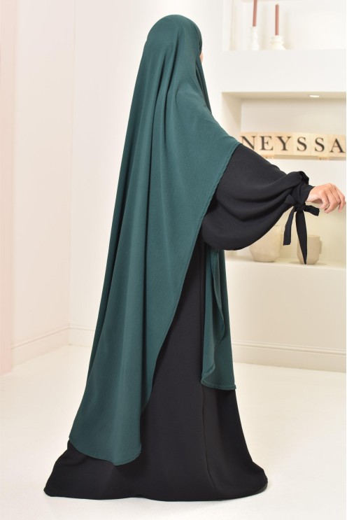 Khimar extra long en soie de Jazz à nouer, voile légiféré, moderne