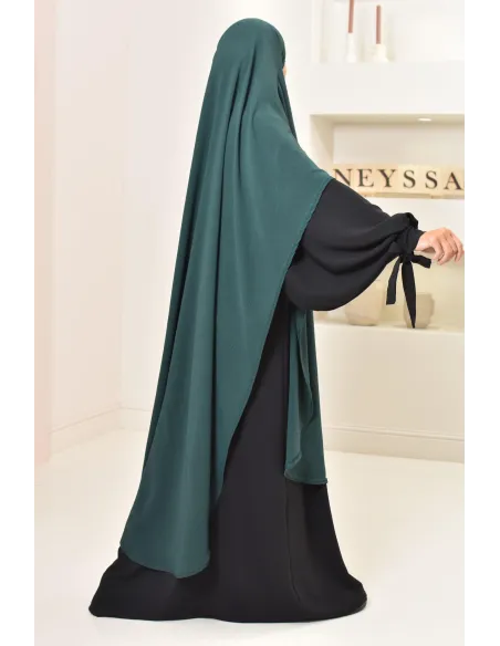 Khimar extra long en soie de Jazz à nouer, voile légiféré, moderne