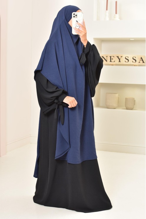 Khimar extra long en soie de Jazz à nouer, voile légiféré, moderne