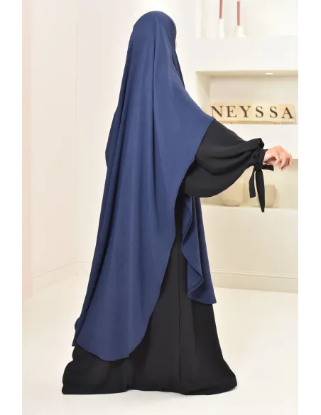 Khimar extra long en soie de Jazz à nouer, voile légiféré, moderne
