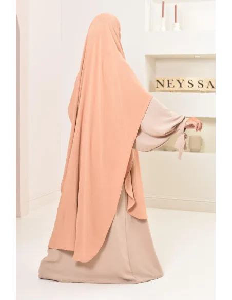 Khimar extra long en soie de Jazz à nouer, voile légiféré, moderne