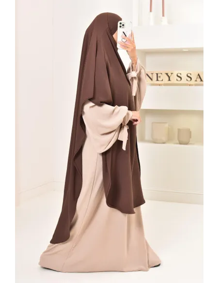 Extra long Khimar in Jazz silk to tie, legal veil, modern
