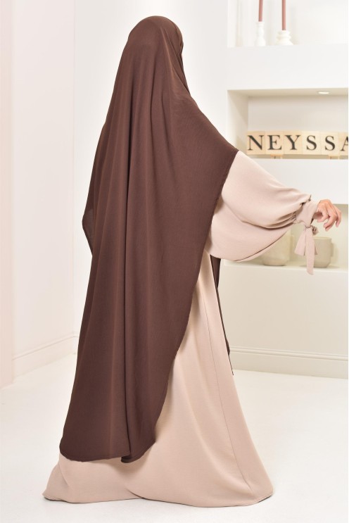 Extra long Khimar in Jazz silk to tie, legal veil, modern