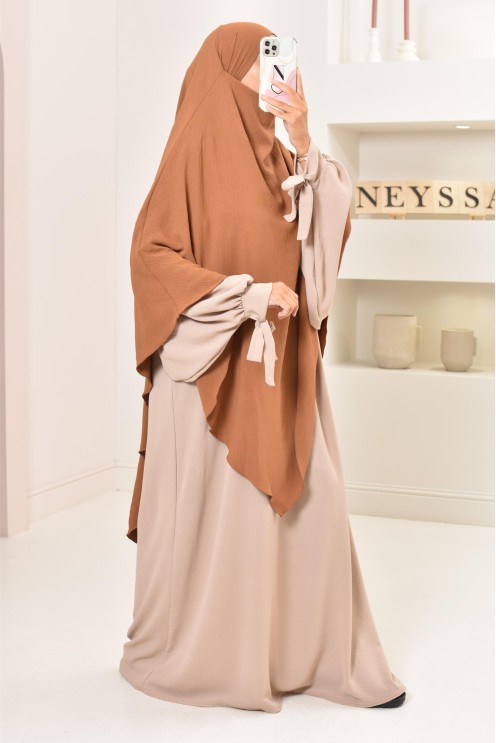 Long khimar pointu pour femme musulmane hijab légiféré