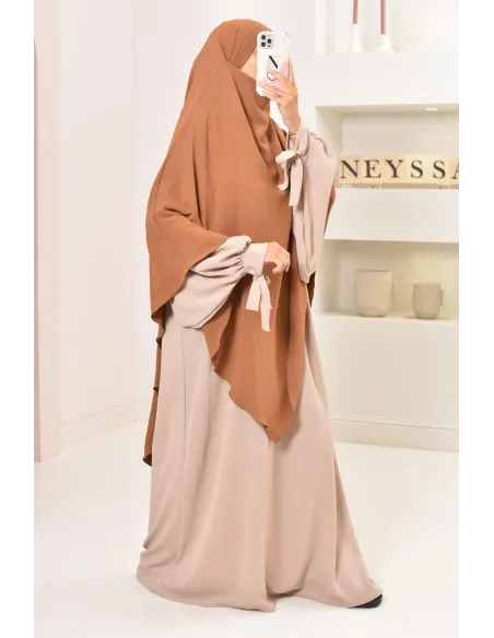 Long khimar pointu pour femme musulmane hijab légiféré
