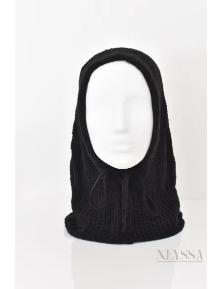 Cagoule en maille pour hijabi, bien chaud, indispensable pour cet hiver 