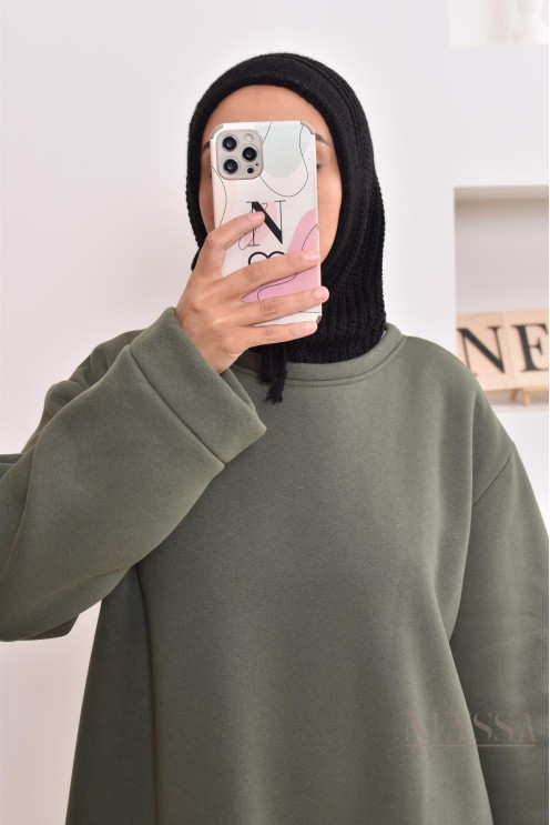 Cagoule en maille pour hijabi, bien chaud, indispensable pour cet hiver 