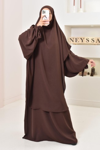Ensemble abaya khimar extra long soie de Jazz, légiféré, made in france 2