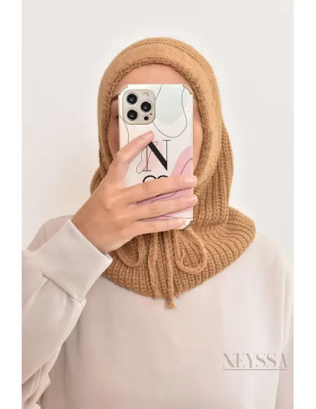 Cagoule en maille pour hijabi, bien chaud, indispensable pour cet hiver 