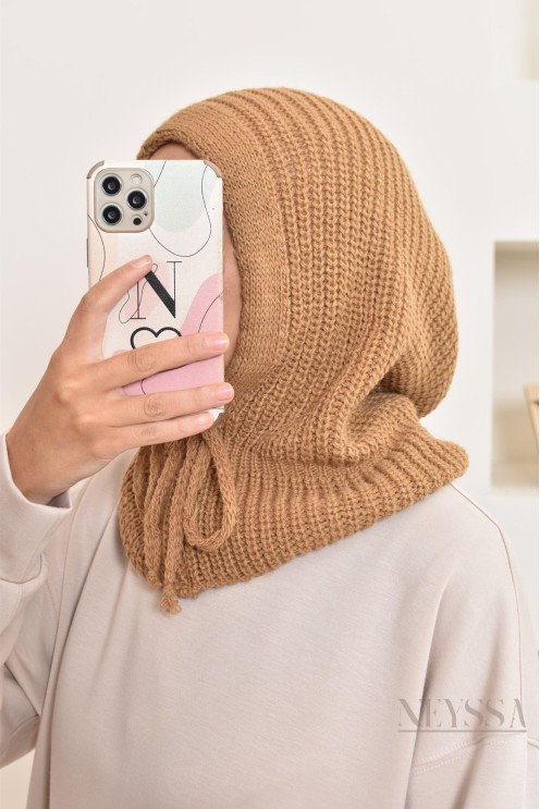 Cagoule en maille pour hijabi, bien chaud, indispensable pour cet hiver 