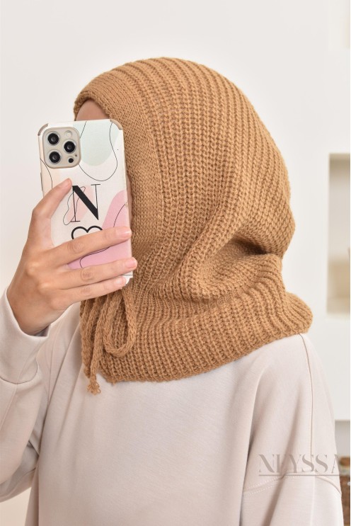 Cagoule en maille pour hijabi, bien chaud, indispensable pour cet hiver 