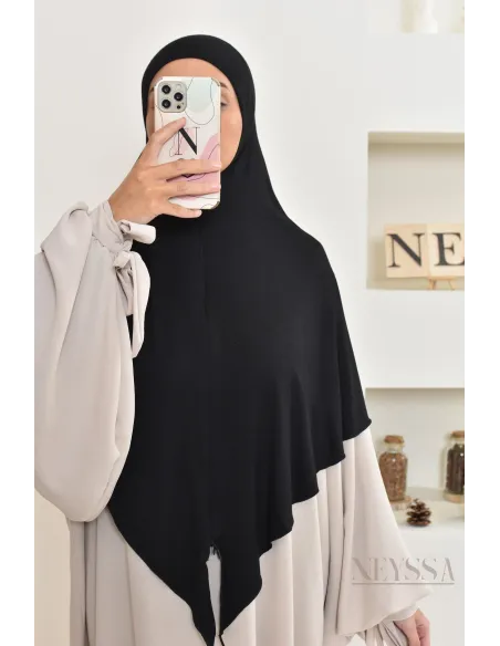 khimar jersey court, avec zip,idéal femme allaitante, pratique à enfiler