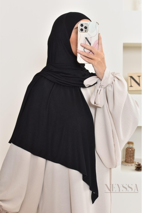 khimar jersey court, avec zip,idéal femme allaitante, pratique à enfiler