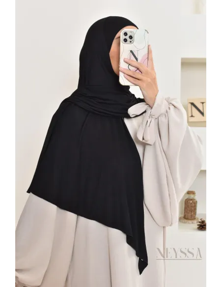 khimar jersey court, avec zip,idéal femme allaitante, pratique à enfiler