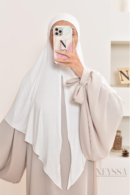 khimar jersey court, avec zip,idéal femme allaitante, pratique à enfiler