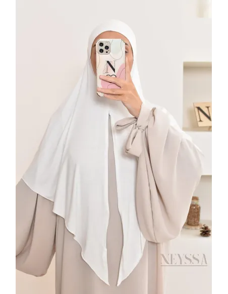 khimar jersey court, avec zip,idéal femme allaitante, pratique à enfiler