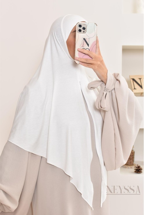 khimar jersey court, avec zip,idéal femme allaitante, pratique à enfiler