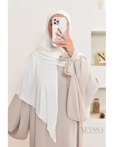 khimar jersey court, avec zip,idéal femme allaitante, pratique à enfiler