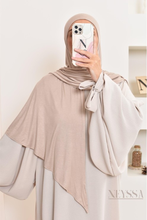 khimar jersey court, avec zip,idéal femme allaitante, pratique à enfiler