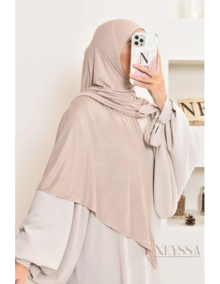 khimar jersey court, avec zip,idéal femme allaitante, pratique à enfiler